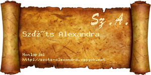 Szőts Alexandra névjegykártya